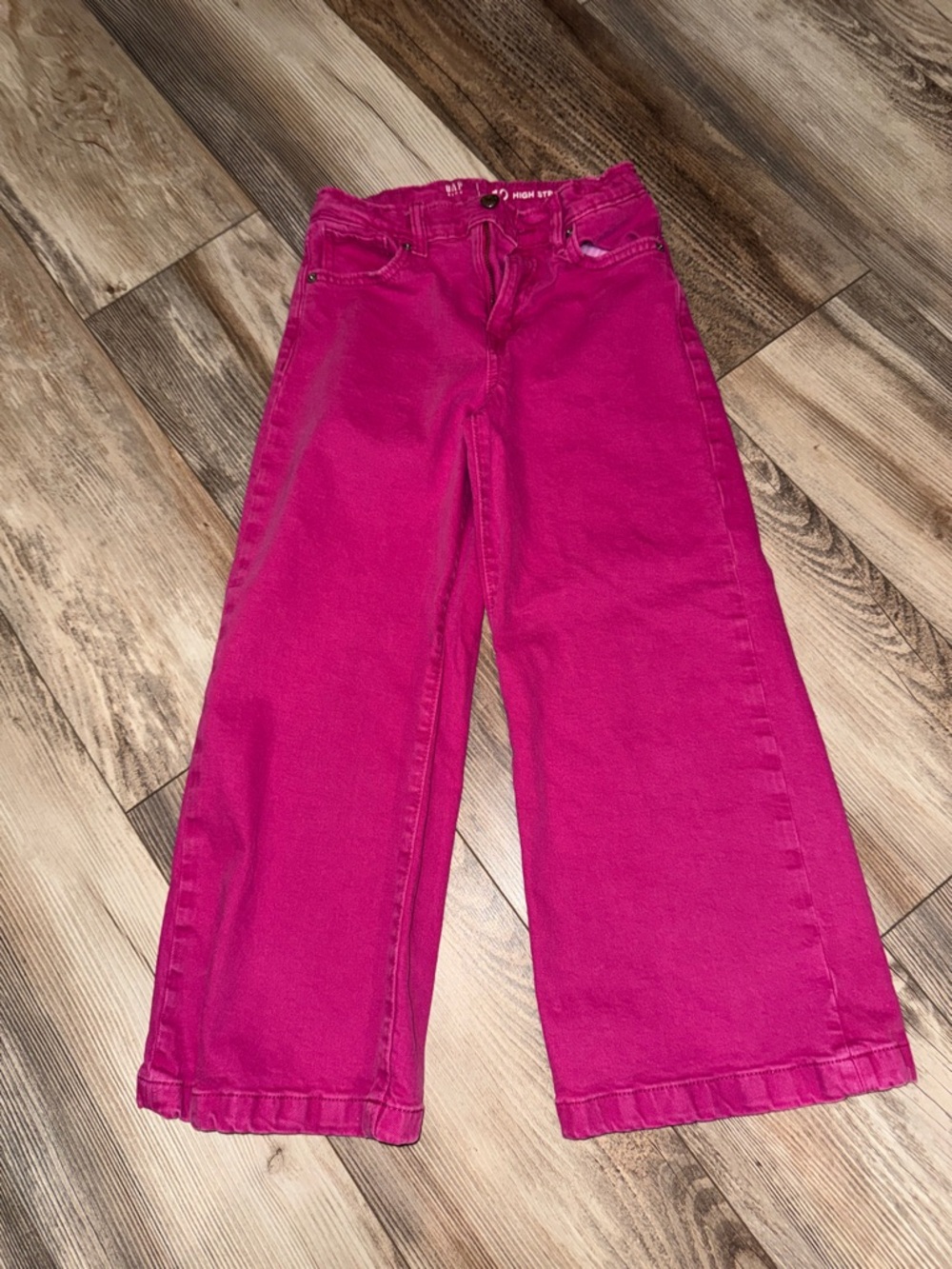 Kids High Rise Stride Easy Wide-Leg Ankle Jeans pink soze 10